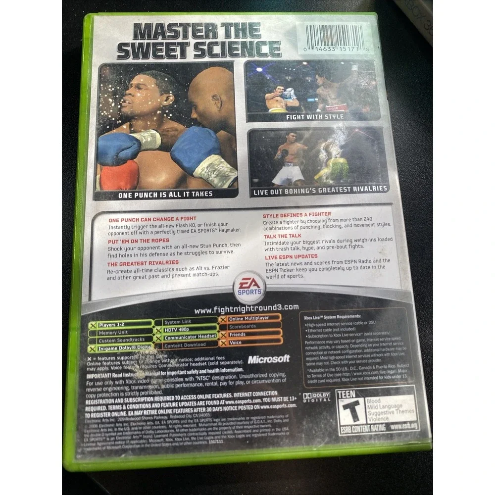 Fight Night Round 3 (Microsoft Xbox, 2006) - No Manual
